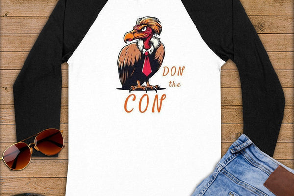 Don the Con ~ Baseball 3/4 Sleeve Tee-Orange Liar