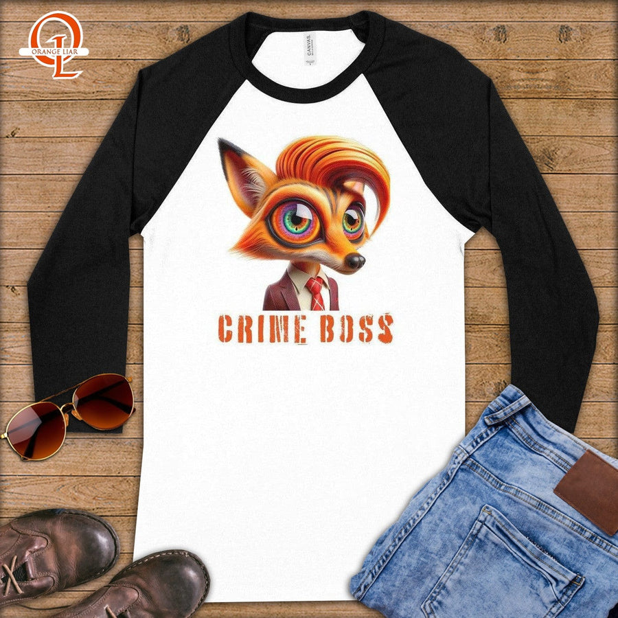 Crime Boss ~ Baseball 3/4 Sleeve Tee-Orange Liar