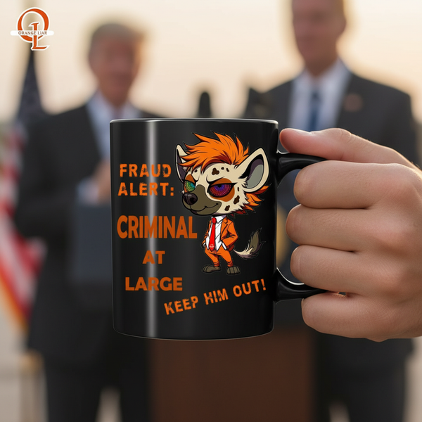lifestyle scene ~ Fraud Alert: Criminal at Large Keep Him Out! Coffee Mug