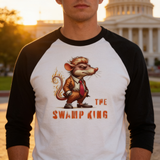 lifestyle scene ~ The Swamp King ~ Baseball 3/4 Sleeve Tee