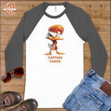 Captain Chaos ~ Baseball 3/4 Sleeve Tee-Orange Liar