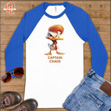 Captain Chaos ~ Baseball 3/4 Sleeve Tee-Orange Liar