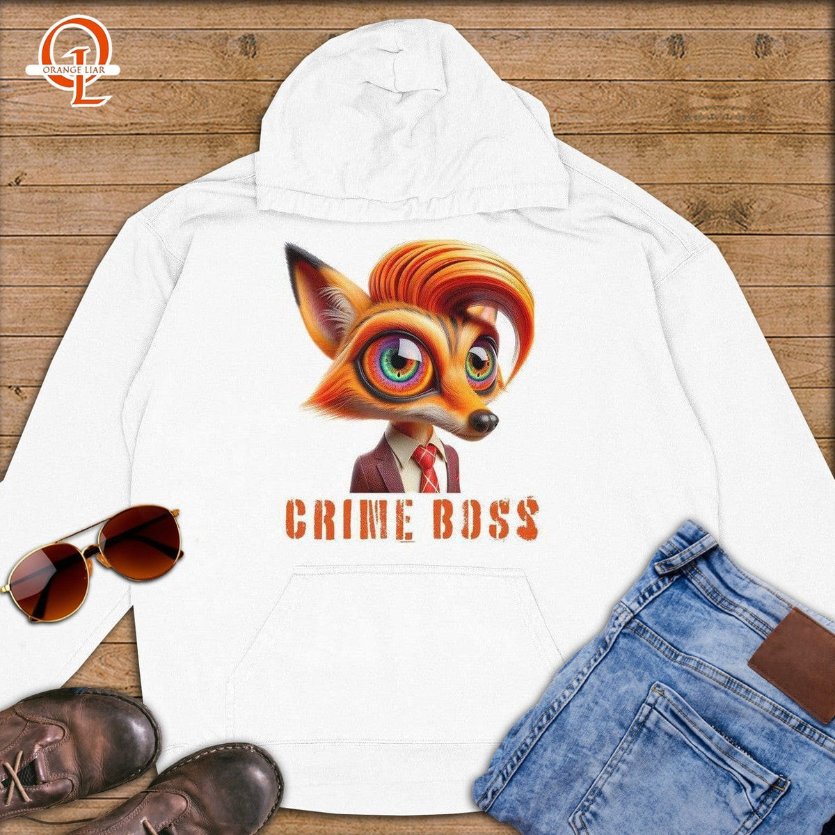 Crime Boss ~ Premium Hoodie-Orange Liar