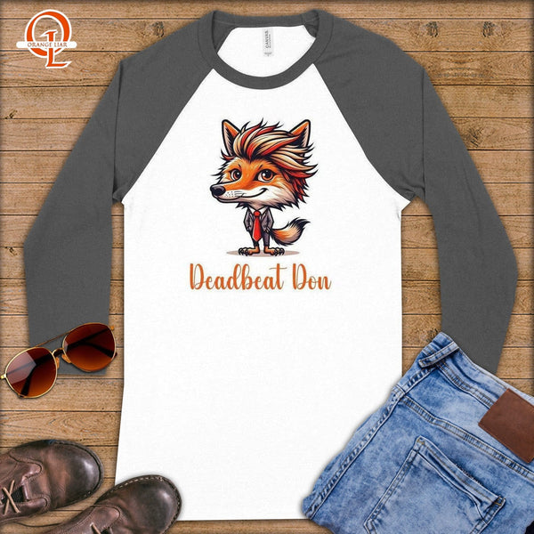Deadbeat Don ~ Baseball 3/4 Sleeve Tee-Orange Liar