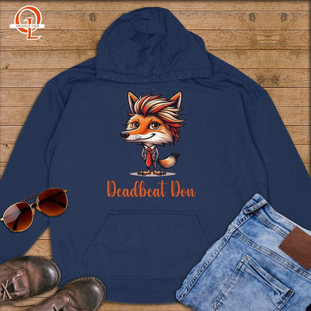 Deadbeat Don ~ Premium Hoodie-Orange Liar