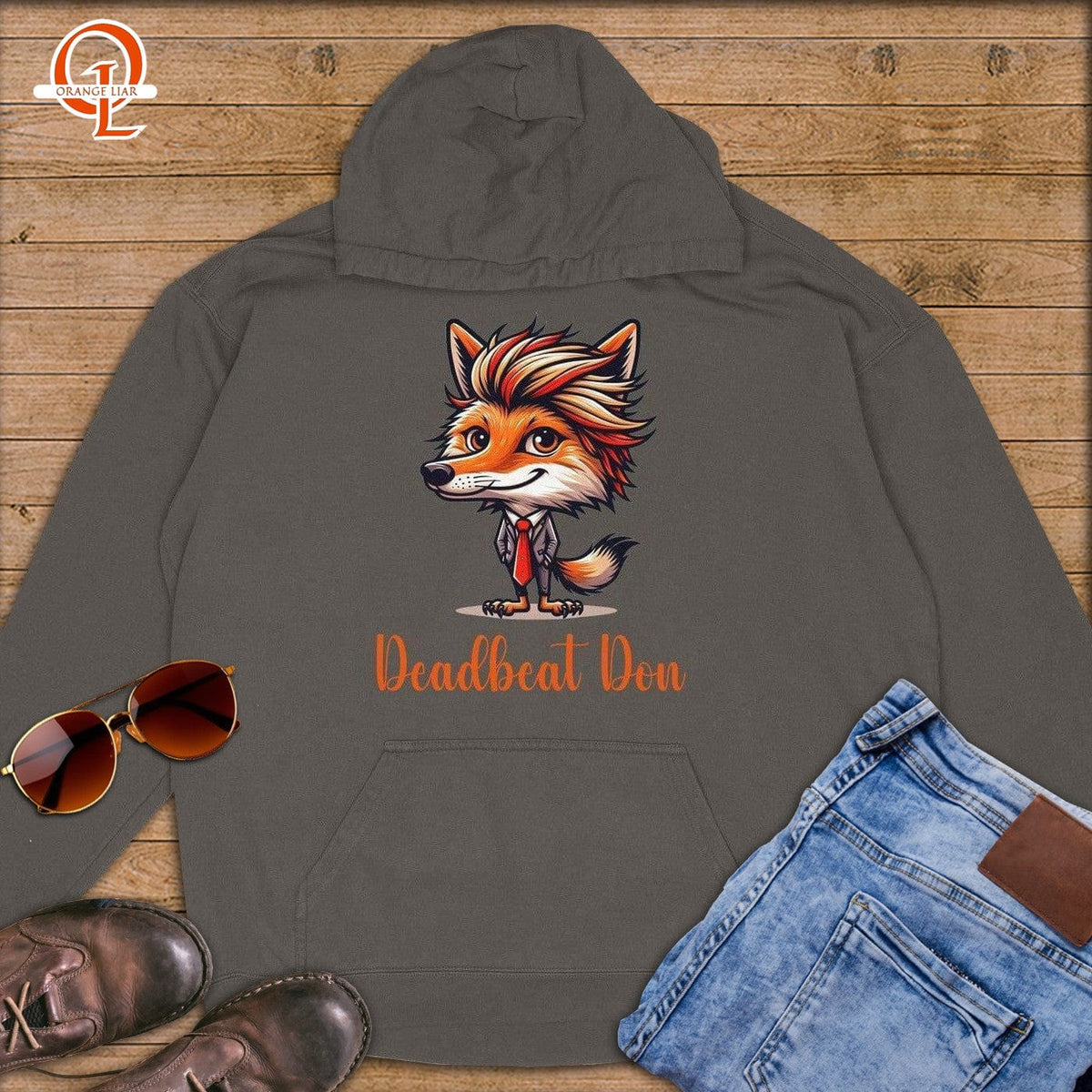 Deadbeat Don ~ Premium Hoodie-Orange Liar