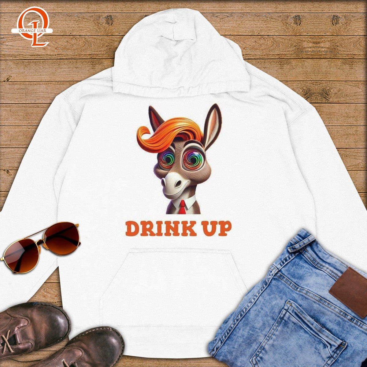 Drink Up ~ Premium Hoodie-Orange Liar