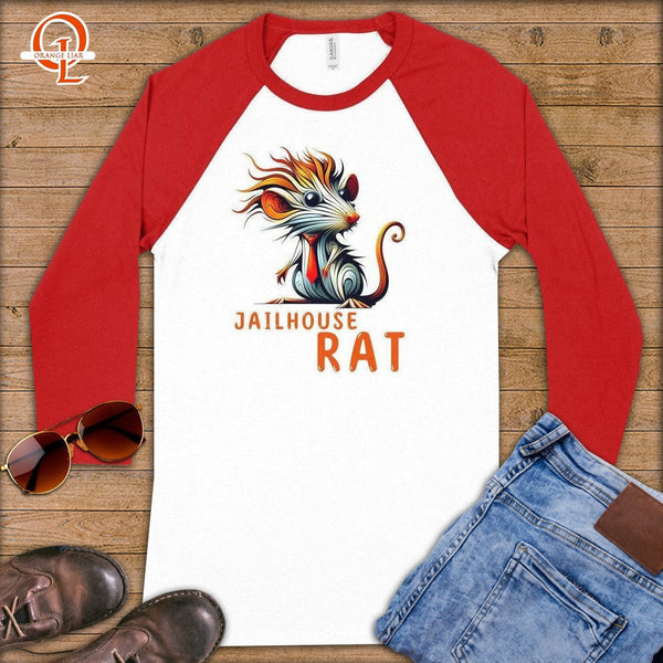 Jailhouse Rat Baseball 3/4 Sleeve Tee-Orange Liar