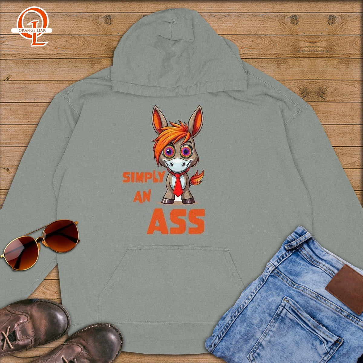 Simply an Ass ~ Premium Hoodie-Orange Liar