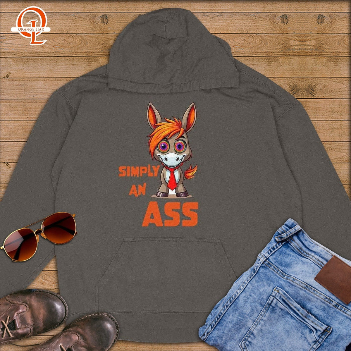 Simply an Ass ~ Premium Hoodie-Orange Liar