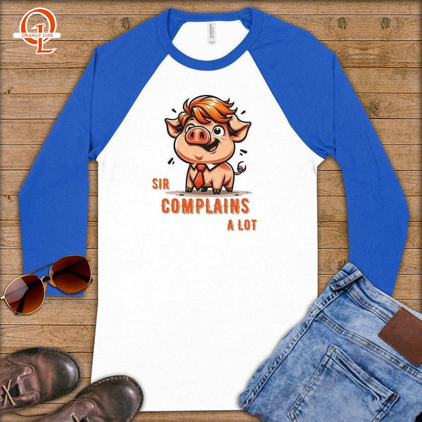 Sir Complains a Lot ~ Baseball 3/4 Sleeve Tee-Orange Liar