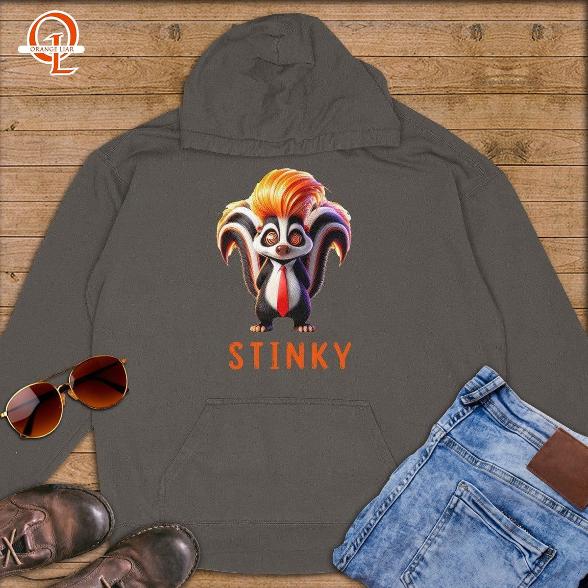 Stinky ~ Premium Hoodie-Orange Liar