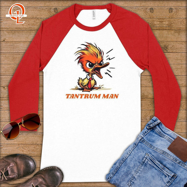 Tantrum Man ~ Baseball 3/4 Sleeve Tee-Orange Liar