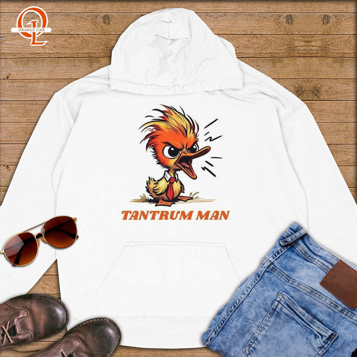 Tantrum Man ~ Premium Hoodie-Orange Liar