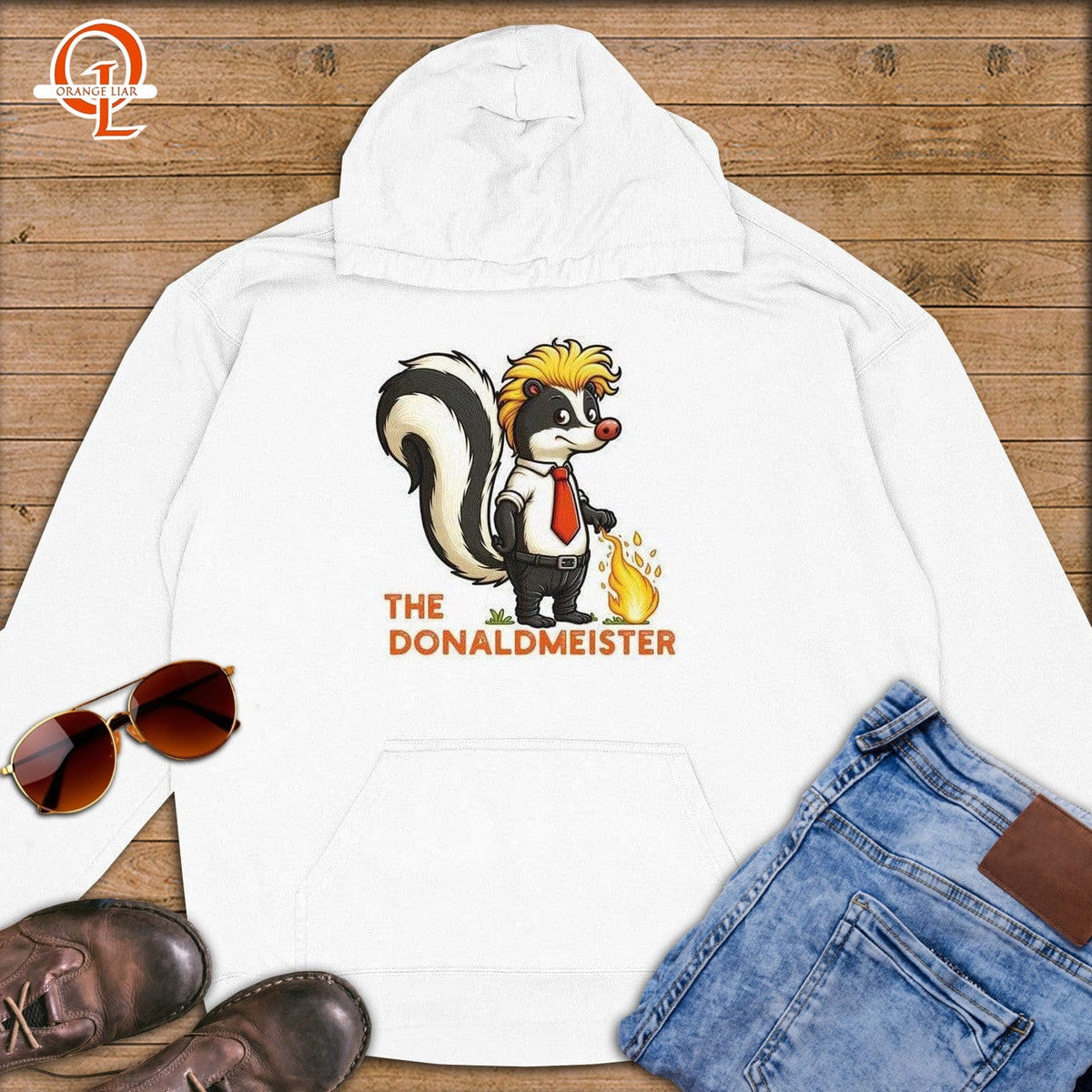 The Donaldmeister ~ Premium Hoodie-Orange Liar