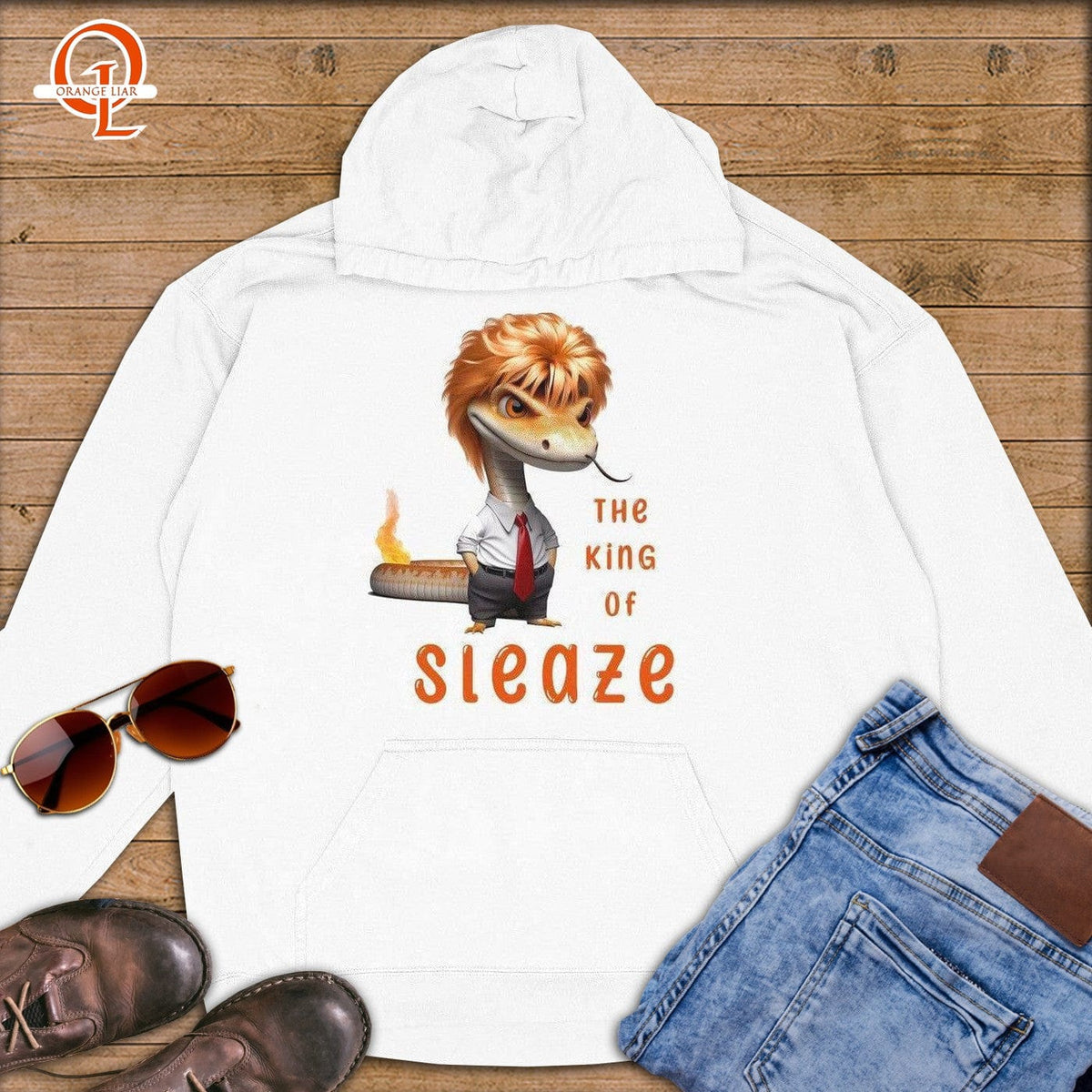 The King of Sleaze ~ Premium Hoodie-Orange Liar