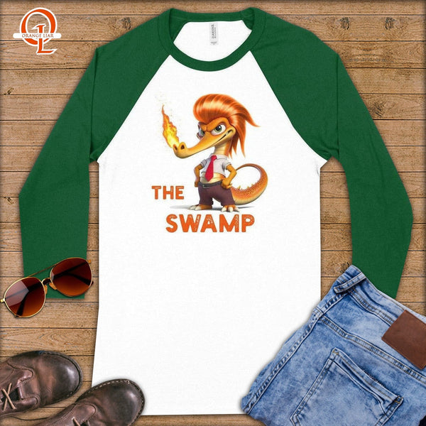 The Swamp ~ Baseball 3/4 Sleeve Tee-Orange Liar