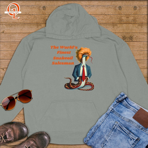 The Worlds Finest Snakeoil Salesman ~ Premium Hoodie-Orange Liar